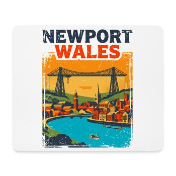 Retro Newport Wales City Skyline Sept - Mousepad (Querformat) - Weiß - Vorne