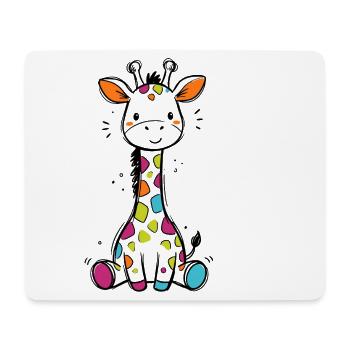 Süße Bunte Giraffe Kinder Baby Safari T-Shirt - Mousepad (Querformat) - Weiß - Vorne