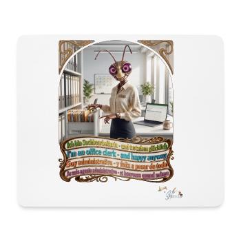 Heuschrecke JOGUE Sachbearbeiterin Büro Pop Art - Mousepad (Querformat) - Weiß - Vorne