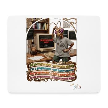 Heuschrecke JOGUE Programmierer IT Code Pop Art - Mousepad (Querformat) - Weiß - Vorne