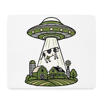 UFO Entführung Kuh Bauernhof Retro Sci-Fi Shirt - Mousepad (Querformat) - Weiß - Vorne