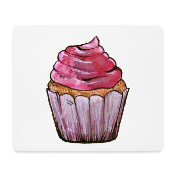 Pink Frost Cupcake Aquarell - Mousepad (Querformat) - Weiß - Vorne