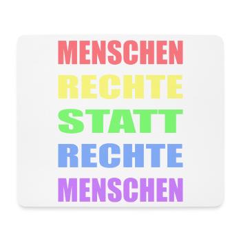 Menschenrechte statt rechte Menschen Links Antifa - Mousepad (Querformat) - Weiß - Vorne
