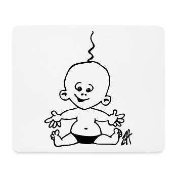 bébé - Tapis de souris (format paysage) - blanc - Devant