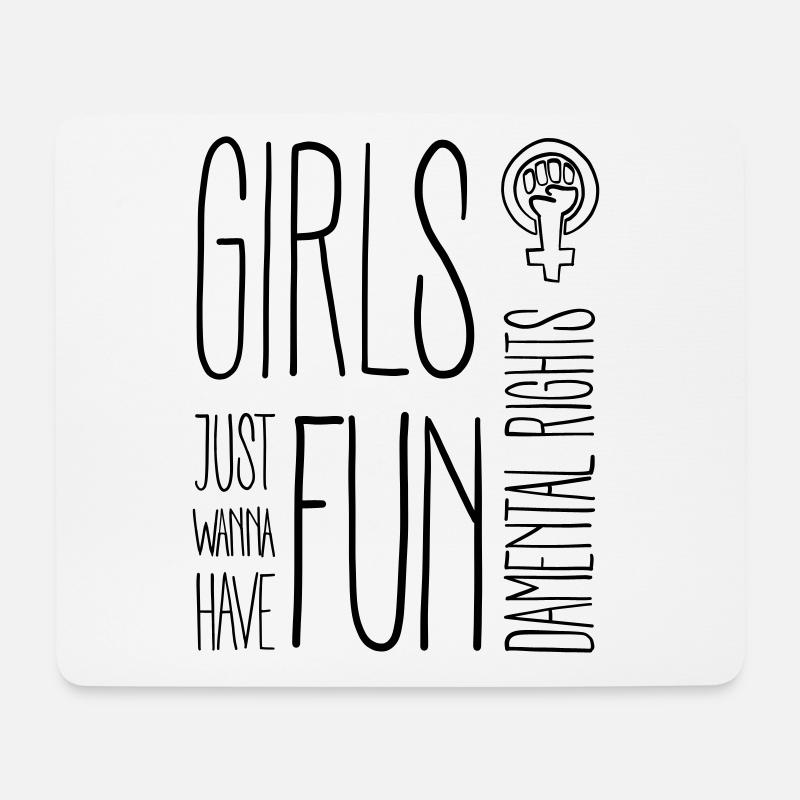 Girls just wanna have fundamental rights - Mousepad (Querformat) - Weiß