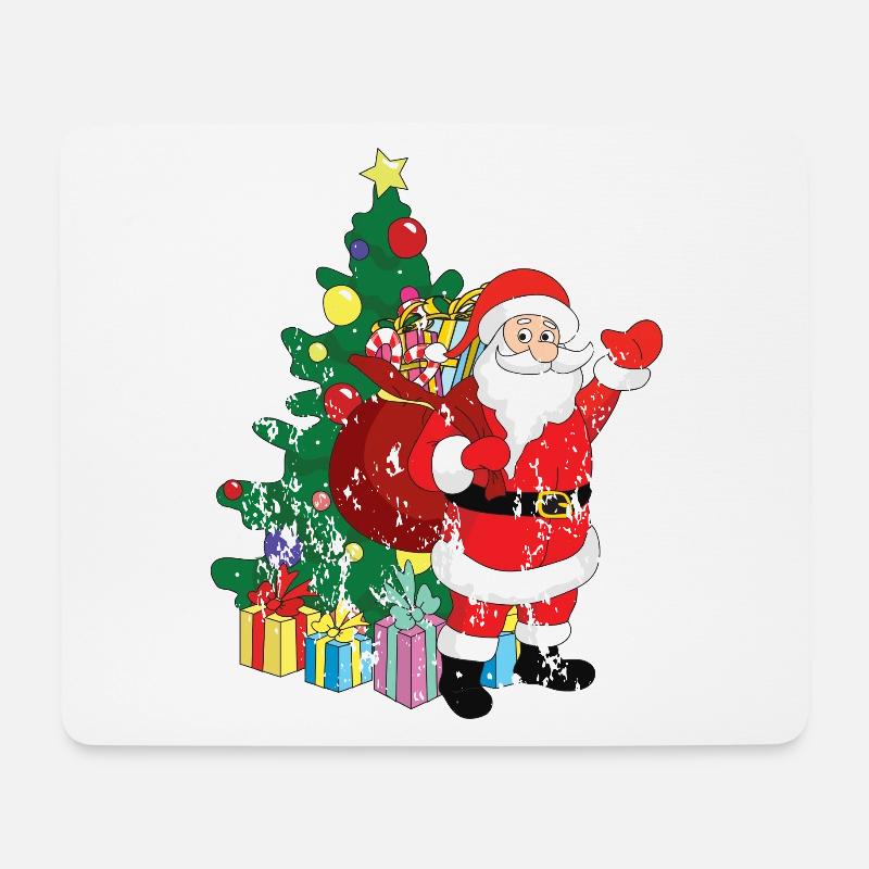 Retro Vintage Grunge Style Weihnachten - Mousepad (Querformat) - Weiß