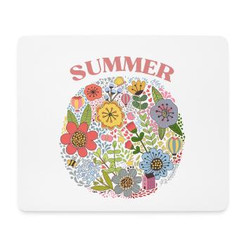 Blumensommer - Mousepad (Querformat) - Weiß - Vorne
