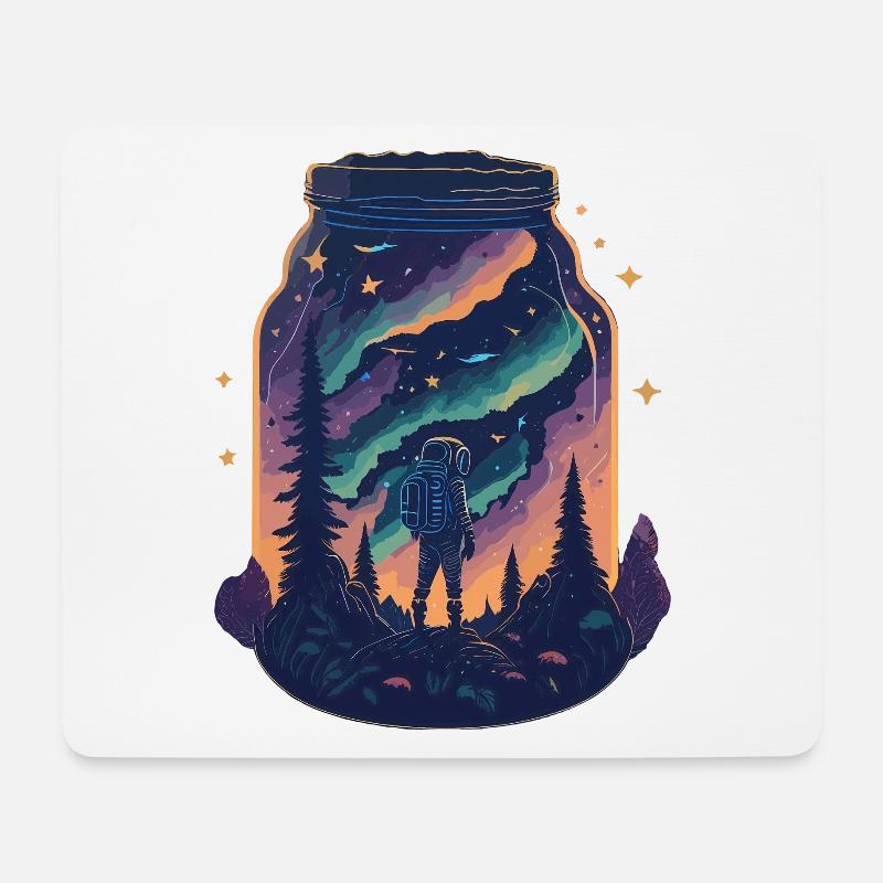 World in a Jar, Astronaut, Space Travel - Mousepad (Querformat) - Weiß