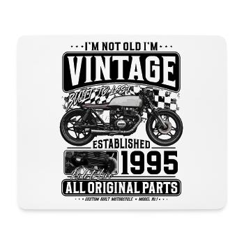 1995 Vintage Birthday Cafe Racer Motorcycle - Mouse Pad (horizontal) - white - Front