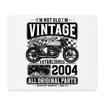 2004 Vintage Birthday Cafe Racer Motorcycle - Mouse Pad (horizontal) - white - Front