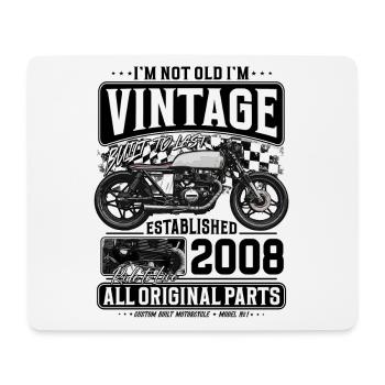 2008 Vintage Birthday Cafe Racer Motorcycle - Mouse Pad (horizontal) - white - Front