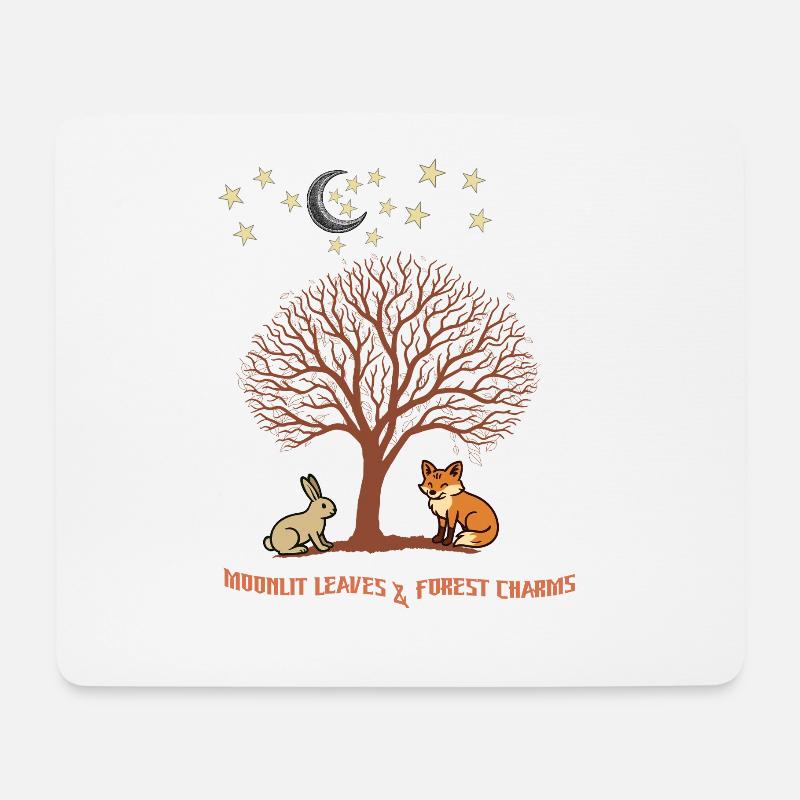 Mitternacht blättert Waldfreunde - Mousepad (Querformat) - Weiß