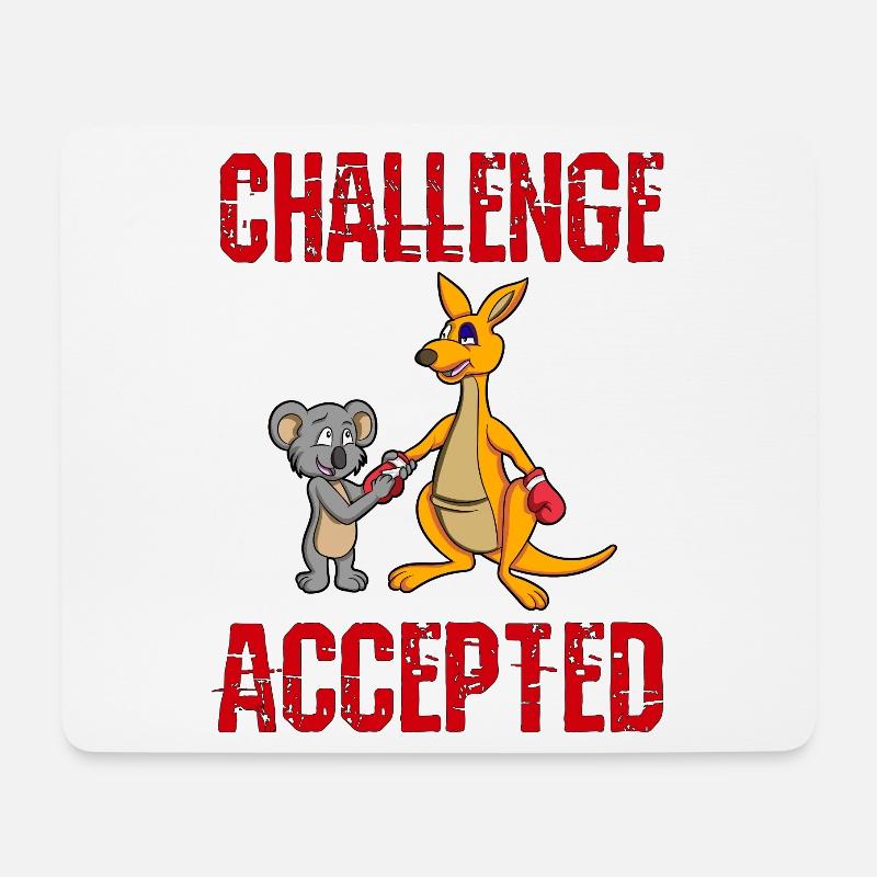 CHALLENGE ACCEPTED - Boxer Känguru + Koala Trainer - Mousepad (Querformat) - Weiß