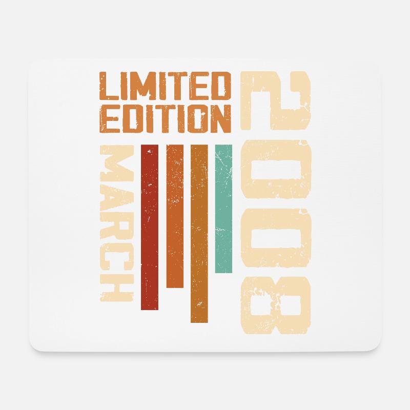 März 2008 Jubiläum 2008 Retro 2008 März - Mousepad (Querformat) - Weiß