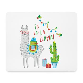Fa la Llama Pull de Noël Cadeau de Noël - Tapis de souris (format paysage) - blanc - Devant