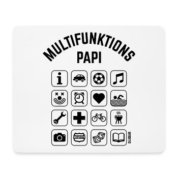 Multifunktions Papi (16 Icons) - Mousepad (Querformat) - Weiß - Vorne