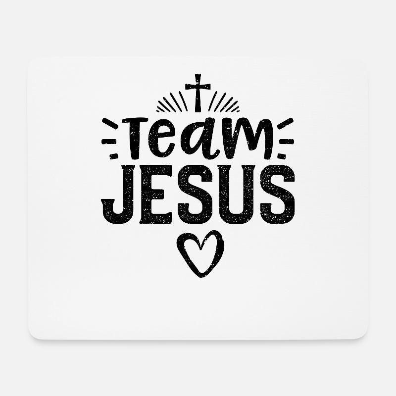Team Jesus - Jesus - Mousepad (Querformat) - Weiß