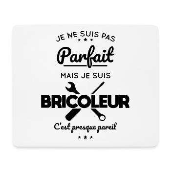 Je ne suis pas parfait mais je suis bricoleur - Tapis de souris (format paysage) - blanc - Devant