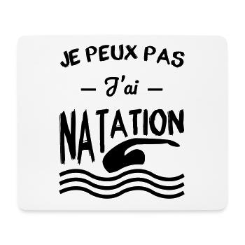 Je peux pas j'ai natation - Tapis de souris (format paysage) - blanc - Devant