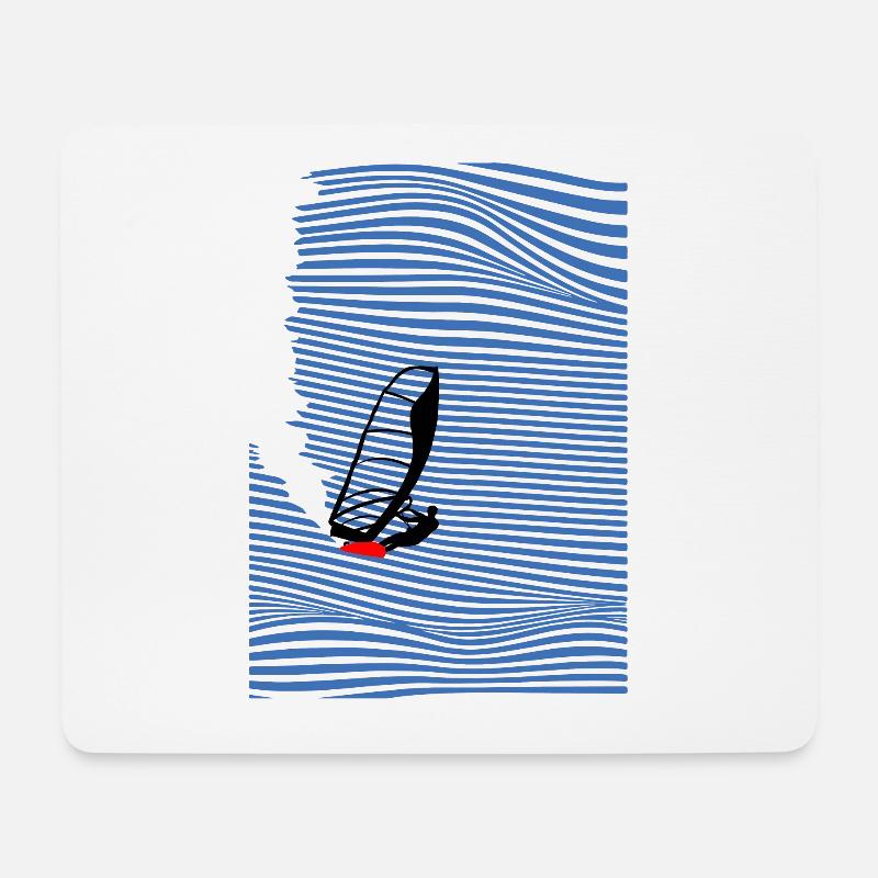 Windsurfer Windsurfen Welle - Mousepad (Querformat) - Weiß