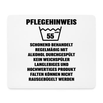 Pflegehinweis 55 Jahre - Mousepad (Querformat) - Weiß - Vorne