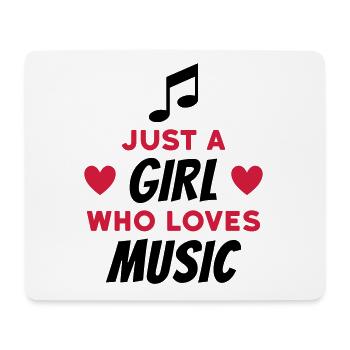 Just a girl who loves music (note, hearts) - Mouse Pad (horizontal) - white - Front