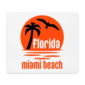 Florida, Miami beach (sun, palm tree, bird) - Mouse Pad (horizontal) - white - Front