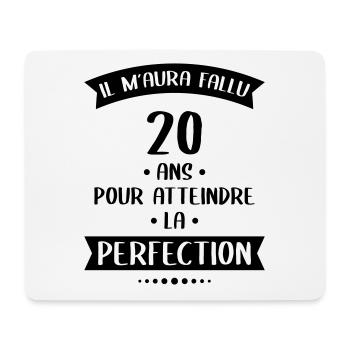 Anniversaire 20 ans - Atteindre la perfection - Tapis de souris (format paysage) - blanc - Devant