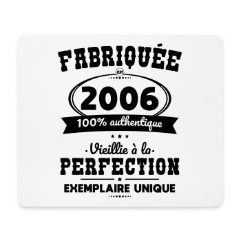 Anniversaire 18 ans - Fabriquée en 2006 - Tapis de souris (format paysage) - blanc - Devant
