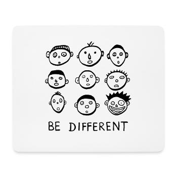 Be different sei anders statement cool lustig - Mousepad (Querformat) - Weiß - Vorne
