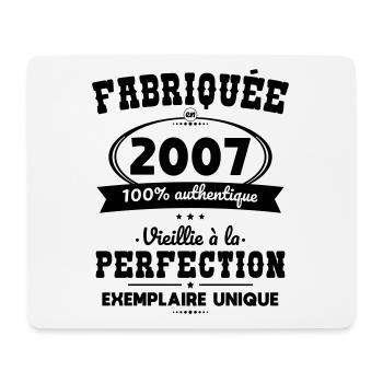 Anniversaire 18 ans - Fabriquée en 2007 - Tapis de souris (format paysage) - blanc - Devant