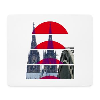 Cathédrale de Cologne Allemagne City Skyline Home Love - Tapis de souris (format paysage) - blanc - Devant