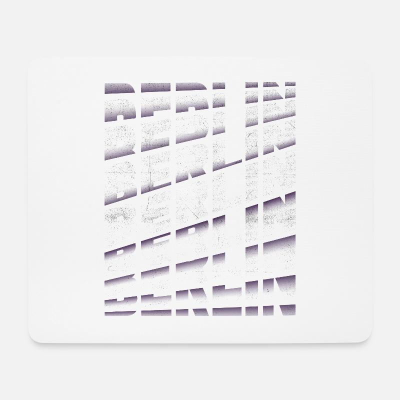 Berlin Deutschland Stadt Schrift Skyline Heimat - Mousepad (Querformat) - Weiß