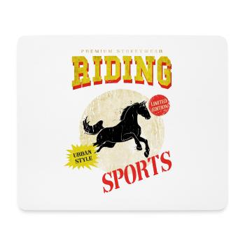 Equitation Cavalier Jumping Sport Vintage Rétro - Tapis de souris (format paysage) - blanc - Devant