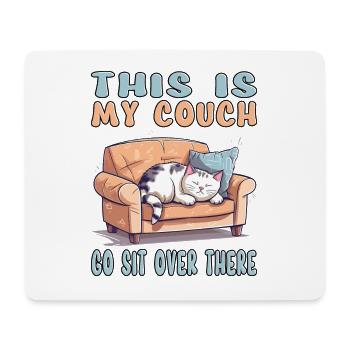 Cat Couch Sofa Funny Humor Typical Cartoon - Mouse Pad (horizontal) - white - Front