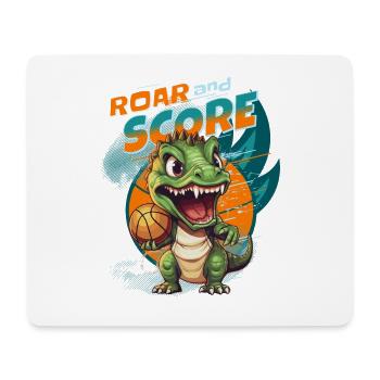 Basketball Dino T-Rex Spieler Sport Comic Cartoon - Mousepad (Querformat) - Weiß - Vorne