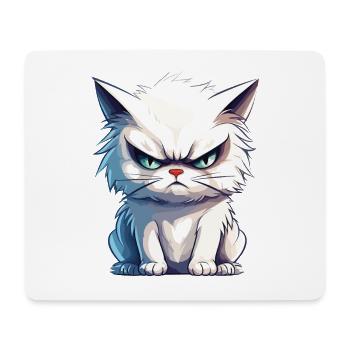cat grumpy grumpy grumpy meow funny - Mouse Pad (horizontal) - white - Front