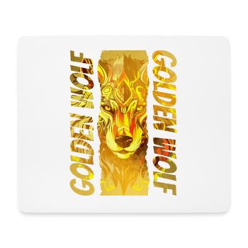 Wolf Wolfskopf Gold Mystisch Natur Wildnis Kunst - Mousepad (Querformat) - Weiß - Vorne