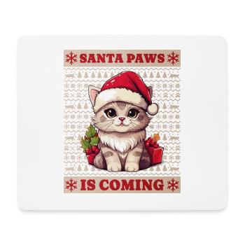 Cat Christmas Santa Paws Merry Catmas Ugly - Mouse Pad (horizontal) - white - Front