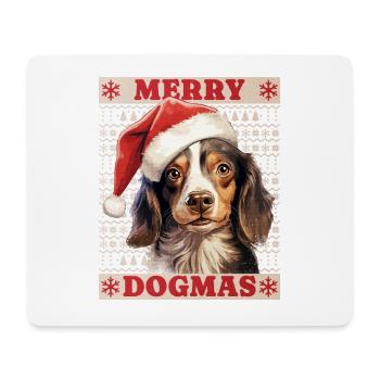 Chien Noël Joyeux Dogmes Père Noël Chapeau Laid - Tapis de souris (format paysage) - blanc - Devant
