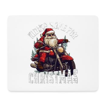 Santa Claus Motorcycle Sunglasses Christmas - Mouse Pad (horizontal) - white - Front