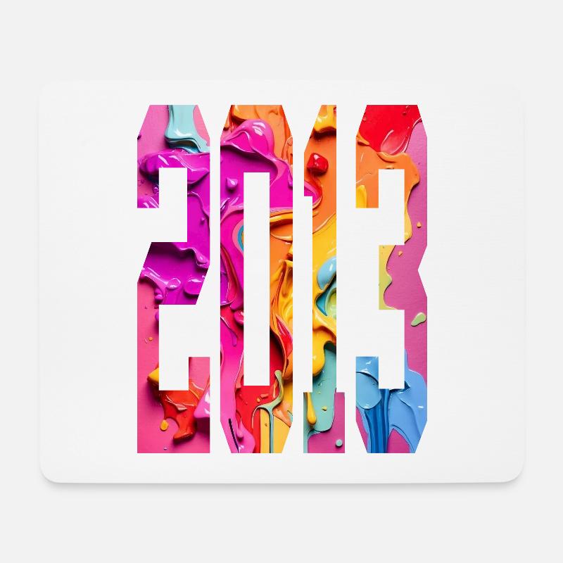BUNT 13. GEBURTSTAG 2013 - Mousepad (Querformat) - Weiß