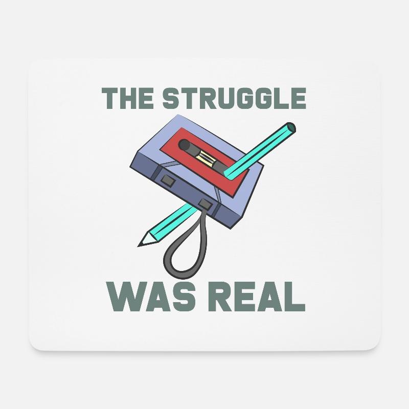 THE STRUGGLE WAS REAL - Mousepad (Querformat) - Weiß