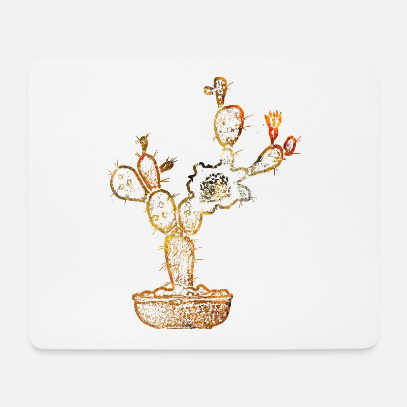 Kaktus Golden - Mousepad (Querformat) - Weiß