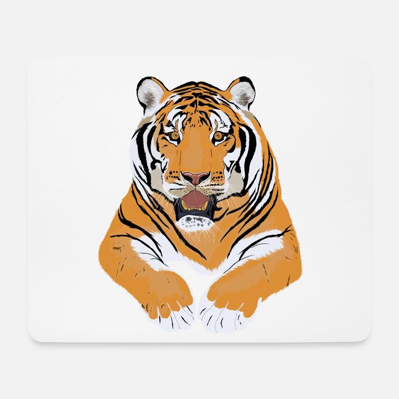 Tiger - Mousepad (Querformat) - Weiß