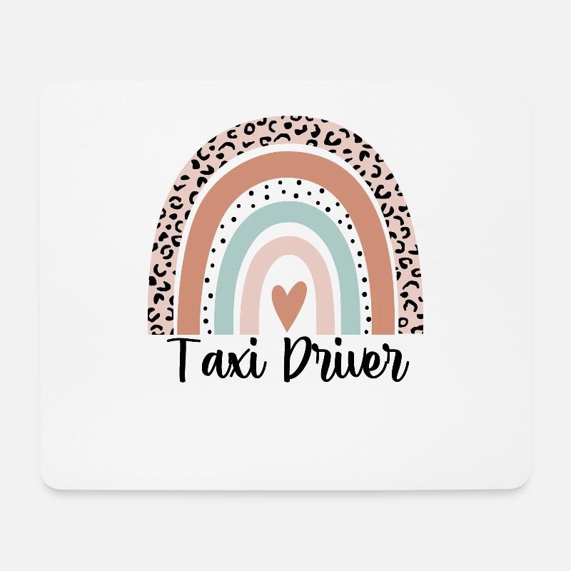 Taxifahrer Rainbow Leopard Funny Taxi Driver Geschenk - Mousepad (Querformat) - Weiß