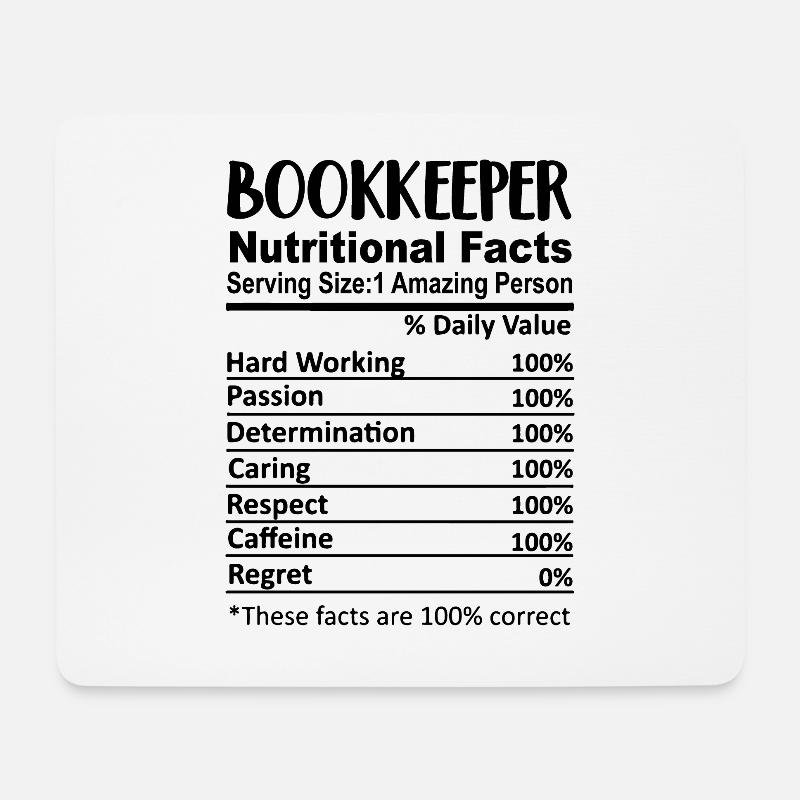 Buchhalter Nährwertangaben Lustig - Mousepad (Querformat) - Weiß
