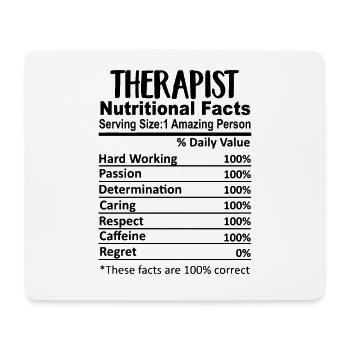 Thérapeute Nutrition Facts Drôle - Tapis de souris (format paysage) - blanc - Devant