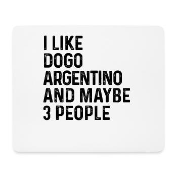 J’aime Dogo Argentino et peut-être 3 personnes amoureux des chiens - Tapis de souris (format paysage) - blanc - Devant