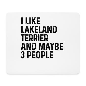 J’aime Lakeland Terrier et peut-être 3 personnes chien - Tapis de souris (format paysage) - blanc - Devant